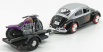 Motor-max Volkswagen Beetle Maggiolino + Trailer With Motorcycle 1959 1:24 Černá Stříbrná