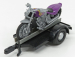 Motor-max Volkswagen Beetle Maggiolino + Trailer With Motorcycle 1959 1:24 Černá Stříbrná