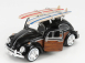 Motor-max Volkswagen Beetle With Surfboard 1968 1:24 Černé Dřevo