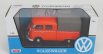 Motor-max Volkswagen T1 Pick-up Double Cabine Spazzaneve - Snowplow 1962 1:24 Orange