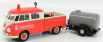 Motor-max Volkswagen T1 Type 2 Double Cabine Road Service With Tanker Trailer 1962 1:24 Oranžová Krémová Stříbrná