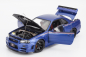 Motorhelix Nissan Skyline Gt-r (r34) Nismo Crs Coupe 2002 With Engine 1:18 Modrý Uhlík