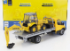 Newray Iveco fiat Daily Roll-off Pianale 2023 With New Holland B110c Ruspa Gommata - Scraper Tractor 1:36 Žlutá Černá
