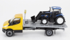 Newray Iveco fiat Daily Roll-off Pianale 2023 With New Holland T6.175 Tractor 1:36 Žlutá Modrá Černá