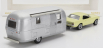 Norev Ford usa Mustang Coupe 1968 With Airstream Caravan Roulotte 1:43 Světle Žlutá