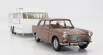 Norev Peugeot 404 With Caravan Roulotte Henon 1965 1:18 Brown Met