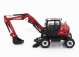 Nzg Yanmar B110w Escavatore Gommato - Tractor Excavator 1:50 Červená Černá