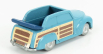 Officina-942 Fiat 1100 E Cabriolet Open Venilia Carrozzeria Savio 1949 1:76 Světle Modré Dřevo