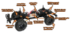 RC auto DF-4S crawler, stříbrná
