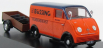 Schuco DKW F89l Van Bussing Kundendiest With Trailer And Tyres 1954 1:43 Oranžová Modrá Hnědá
