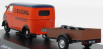 Schuco DKW F89l Van Bussing Kundendiest With Trailer And Tyres 1954 1:43 Oranžová Modrá Hnědá