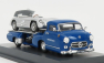 Schuco Mercedes benz Racing Car Transporter Truck Rennwagen 1955 With 300 Slr Spider 1:43 Modrá Stříbrná