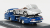 Schuco Mercedes benz Racing Car Transporter Truck Rennwagen 1955 With 300 Slr Spider 1:43 Modrá Stříbrná