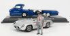 Schuco Mercedes benz Racing Car Transporter Truck Rennwagen 1955 With 300 Slr Spider 1:43 Modrá Stříbrná