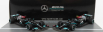 Spark-model Mercedes gp Set F1  2x W12 Mercedes M12 Eq Power+ Team Amg Petronas Motorsport Formula One N 44  + N 77 Abu Dhabi Gp 2021 Lewis Hamilton - Valtteri Bottas - 8 Times World Champion Constructeur 1:43 Černá Zelená