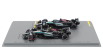 Spark-model Mercedes gp Set F1  2x W15 Eq Performance Team Amg Petronas Motorsport N 44 2nd Las Vegas Gp 2024 Lewis Hamilton + N 63 Winner Las Vegas Usa 2024 George Russell 1:64 Černá Stříbrná Zelená