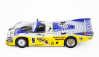 Spark-model Porsche 956 2.6l Twin Turbo Team Porsche Obermaier Racing N 9 24h Le Mans 1986 Fulvio Ballabio - Jurgen Lassig - Dudley Wood 1:64 Bílá Žlutá