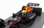 Spark-model Red bull F1  Rb18 Team Oracle Red Bull Racing N 1 World Champion Winner Japan Gp With Pit Board 2022 Max Verstappen 1:12 Matná Modrá Žlutá Červená