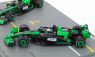 Spark-model Sauber Set F1  2x C44 Team Stake Kick N 77 Abu Dhabi Gp 2024 Valtteri Bottas + N 24 Abu Dhabi Gp 2024 Zhou Guanyu 1:64 Zelená Černá