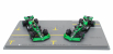 Spark-model Sauber Set F1  2x C44 Team Stake Kick N 77 Abu Dhabi Gp 2024 Valtteri Bottas + N 24 Abu Dhabi Gp 2024 Zhou Guanyu 1:64 Zelená Černá