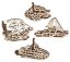Ugears 3D dřevěné mechanické puzzle 4 mechanické přívěšky Plavidla