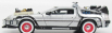 Welly De lorean Set 3 X Time Machine - Back To The Future 1 - 2 - 3 - Ritorno Al Futuro 1 - 2 - 3 1:24 Silver