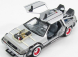Welly De lorean Set 3 X Time Machine - Back To The Future 1 - 2 - 3 - Ritorno Al Futuro 1 - 2 - 3 1:24 Silver