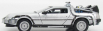 Welly De lorean Set 3 X Time Machine - Back To The Future 1 - 2 - 3 - Ritorno Al Futuro 1 - 2 - 3 1:24 Silver