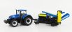 Bburago New holland T7.315 Tractor With Cultivator Trailer 2016 1:50 Blue