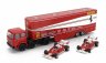 Brekina plast Fiat 691 T Truck Car Transporter Assistance Set 1:87, červená