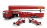 Brekina plast Fiat 691 T Truck Car Transporter Assistance Set 1:87, červená