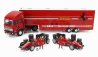 Brumm Iveco fiat Fiat Iveco 190 Truck Car Transporter Monaco Gp 1984 With 2x F1 Ferrari 126ck Turbo N 27 Michele Alboreto - N 28 Rene Arnoux + Figures And Accessories 1:43 Red