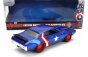 Jada Plymouth Gtx With Captain America Figure 1972 1:32 Modrá Červená Bílá