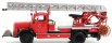Minichamps Mercedes benz L3500 Dl17 Truck Scala Feuerwehr Bensheim 1950 1:43 Červená Stříbrná