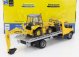 Newray Iveco fiat Daily Roll-off Pianale 2023 With New Holland B110c Ruspa Gommata - Scraper Tractor 1:36 Žlutá Černá