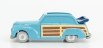 Officina-942 Fiat 1100 E Cabriolet Open Venilia Carrozzeria Savio 1949 1:76 Světle Modré Dřevo