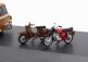 Schuco Barkas B1000 Van Werkstatt Service 1965 With Trailer + 2x Motorcycle 1:43 Světle Hnědá