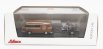 Schuco Barkas B1000 Van Werkstatt Service 1965 With Trailer + 2x Motorcycle 1:43 Světle Hnědá