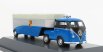 Schuco Volkswagen T1b Continental Motors Porsche Car Transporter 1962 1:64 Modrá Černá