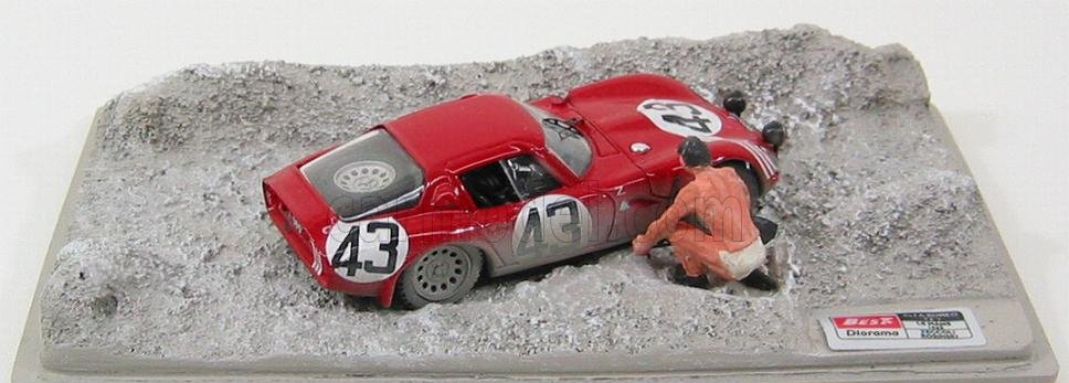 Best-model Alfa romeo Tz2 N 43 24h Le Mans 1965 (with Figure) Zeccoli - Rosinski 1:43 Red