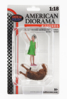 American diorama Figures Girl Whit Dog 1:18 Zelená Hnědá