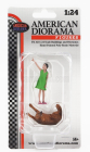 American diorama Figures Girl Whit Dog 1:24 Zelená Hnědá