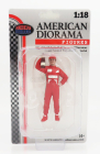 American diorama Figures Man Racing Legend 2000s-b 1:18 Red