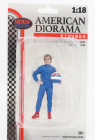 American diorama Figures Man Racing Legend 80s-b 1:18 Blue