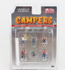American diorama Figures Set Camper Campeggio - Camping Set Caravan 1:64 Různé