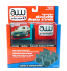 Autoworld Accessories 6x Interlocking Stackable Display Stands 1:64 Black