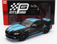 Autoworld Ford usa Mustang 5.0 Gt Coupe Custom Petty's Garage 2015 1:18 Černá Modrá
