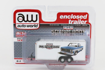 Autoworld Trailer Enclosed Trailer Car Transporter Squarebody Usa 2000 1:64 Bílé Zlato