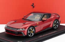 Bbr-models Ferrari 12cilindri V12 830cv Panoramic Roof 2024 - Con Vetrina - With Showcase 1:18 Rosso Imola - Červená Met