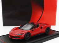 Bbr-models Ferrari 296 Gts Spider 2022 - Black Wheels 1:43 Rosso Corsa 322 - Červená